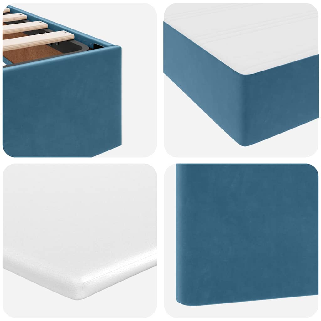 Krevet s od storage s madracem Tamno plava 90 x 200 cm Baršun