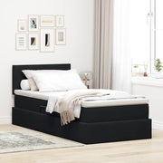 Krevet s od storage s madracem Crna 100 x 200 cm Baršun