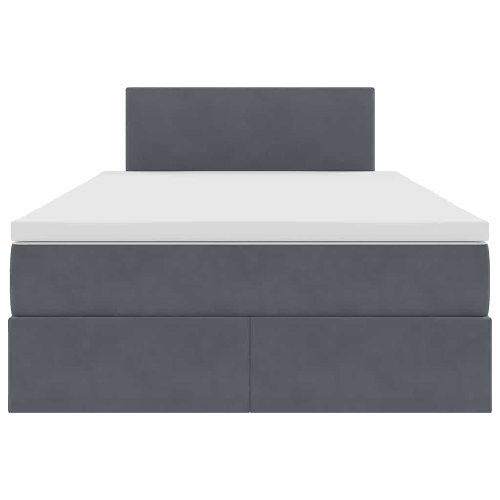 Krevet s od storage s madracem Tamno siva 120 x 200 cm Baršun