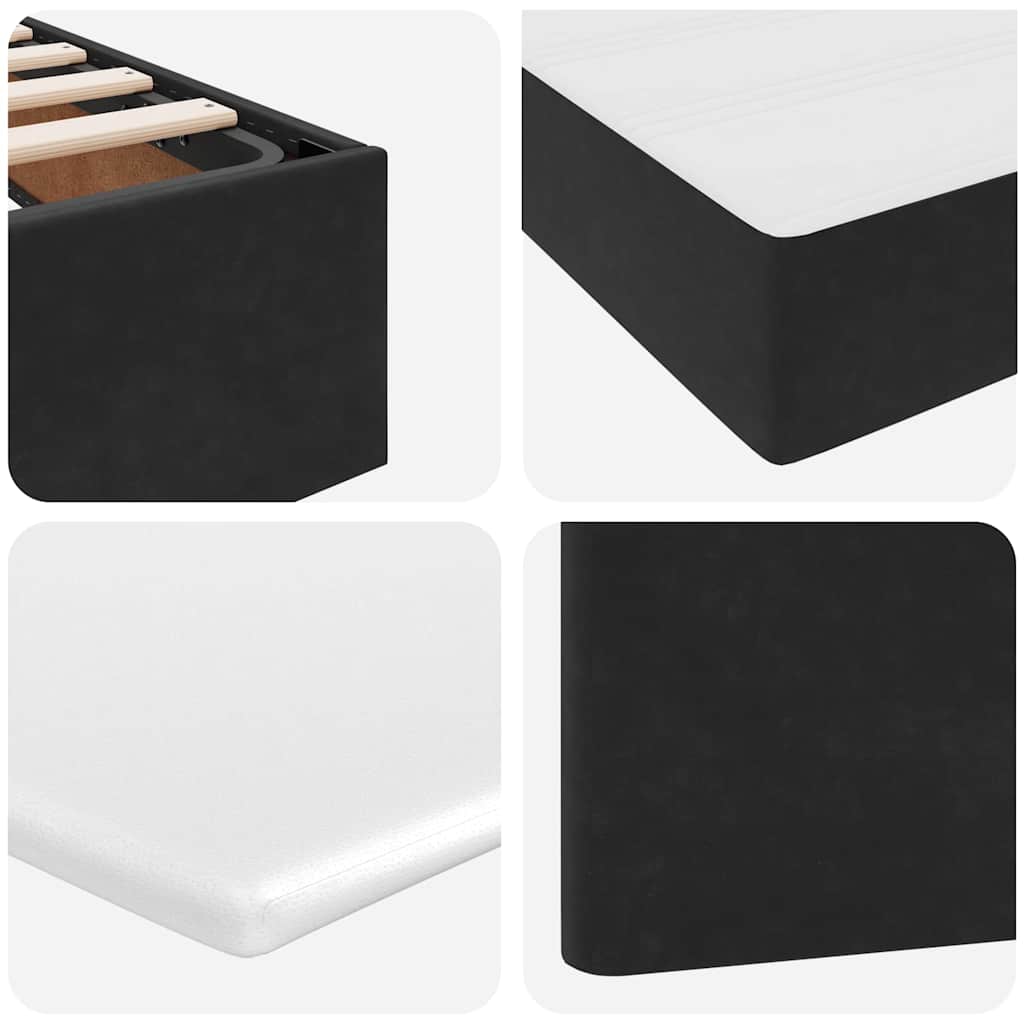Krevet s od storage s madracem Crna 120 x 200 cm Baršun