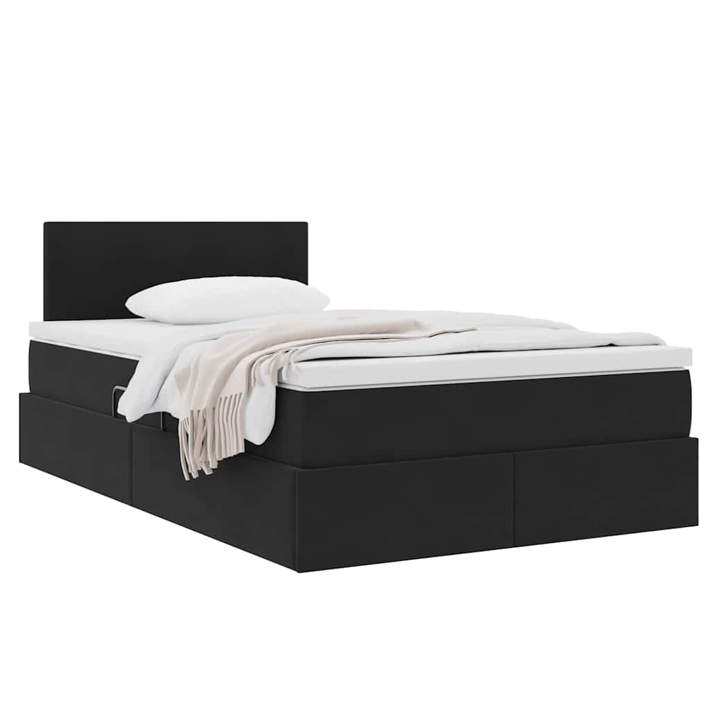 Krevet s od storage s madracem Crna 120 x 200 cm Baršun