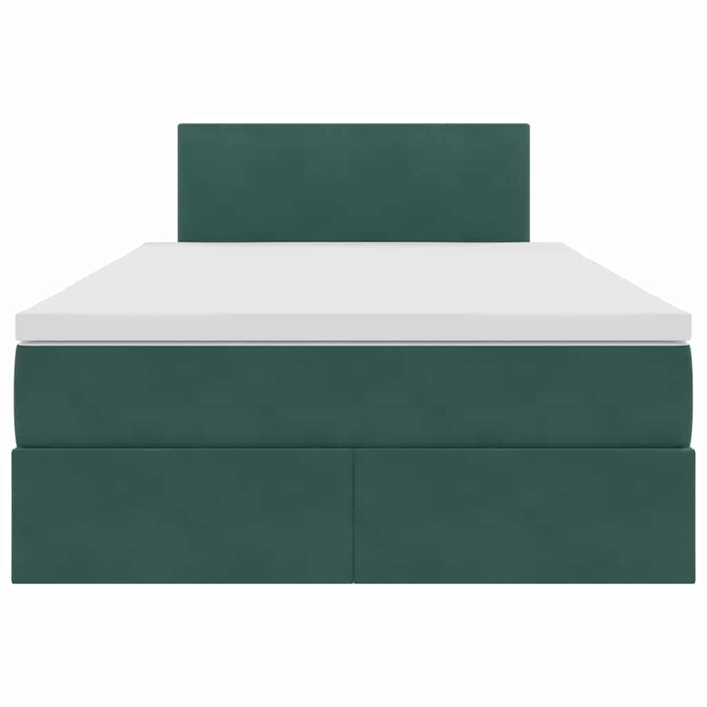 Krevet s od storage s madracem Tamnozelena 120 x 200 cm Baršun
