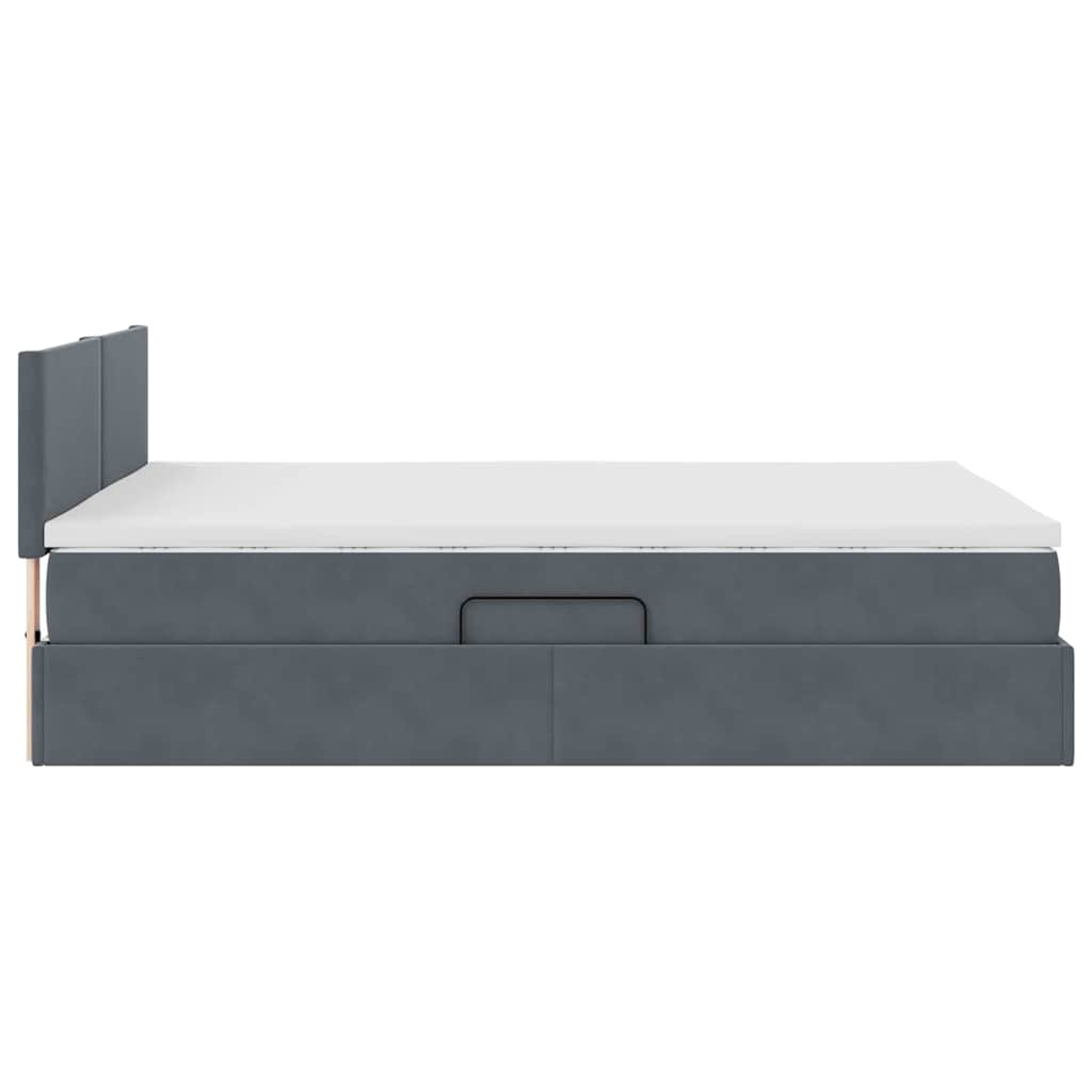 Krevet s od storage s madracem Tamno siva 140 x 190 cm Baršun