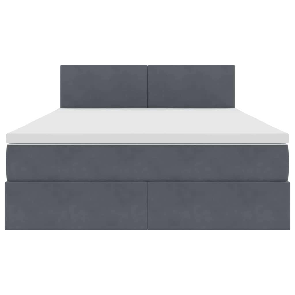 Krevet s od storage s madracem Tamno siva 140 x 200 cm Baršun