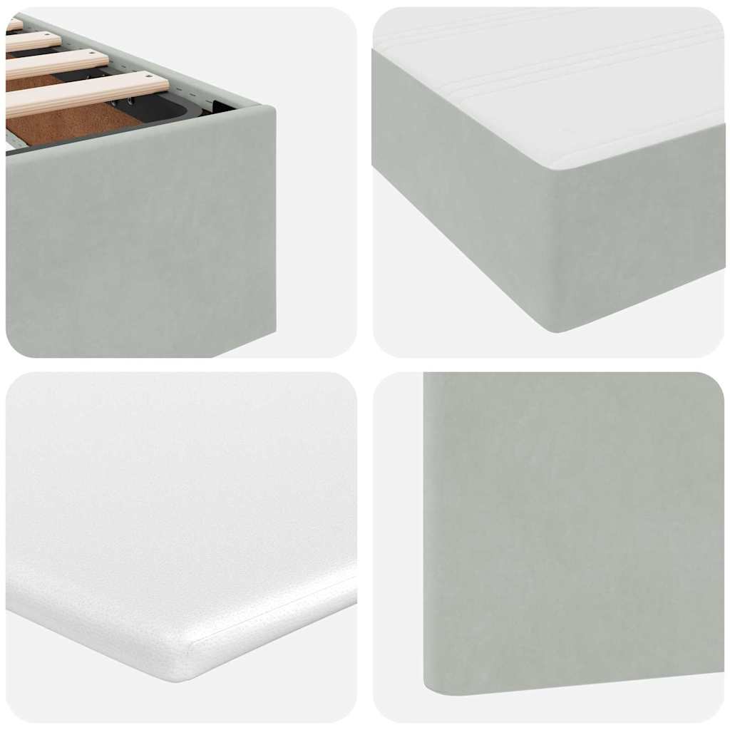 Krevet s od storage Svijetlo siva 180 x 200 cm Baršun