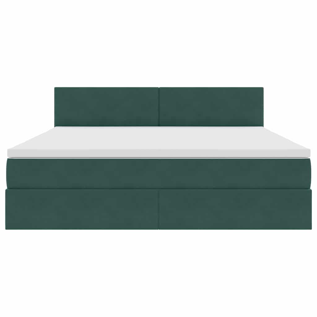 Krevet s od storage s madracem Tamnozelena 180 x 200 cm Baršun
