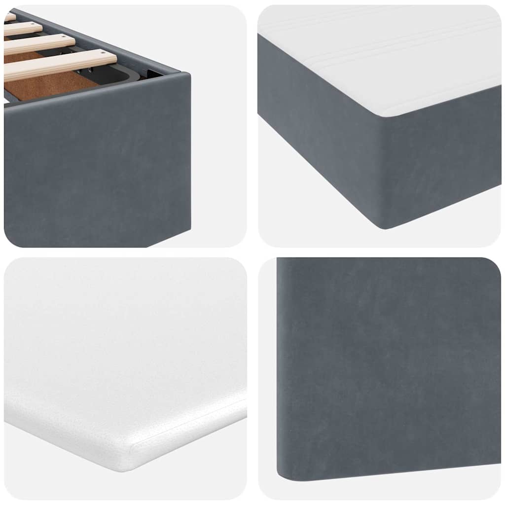 Krevet s od storage s madracem Tamno siva 200 x 200 cm Baršun