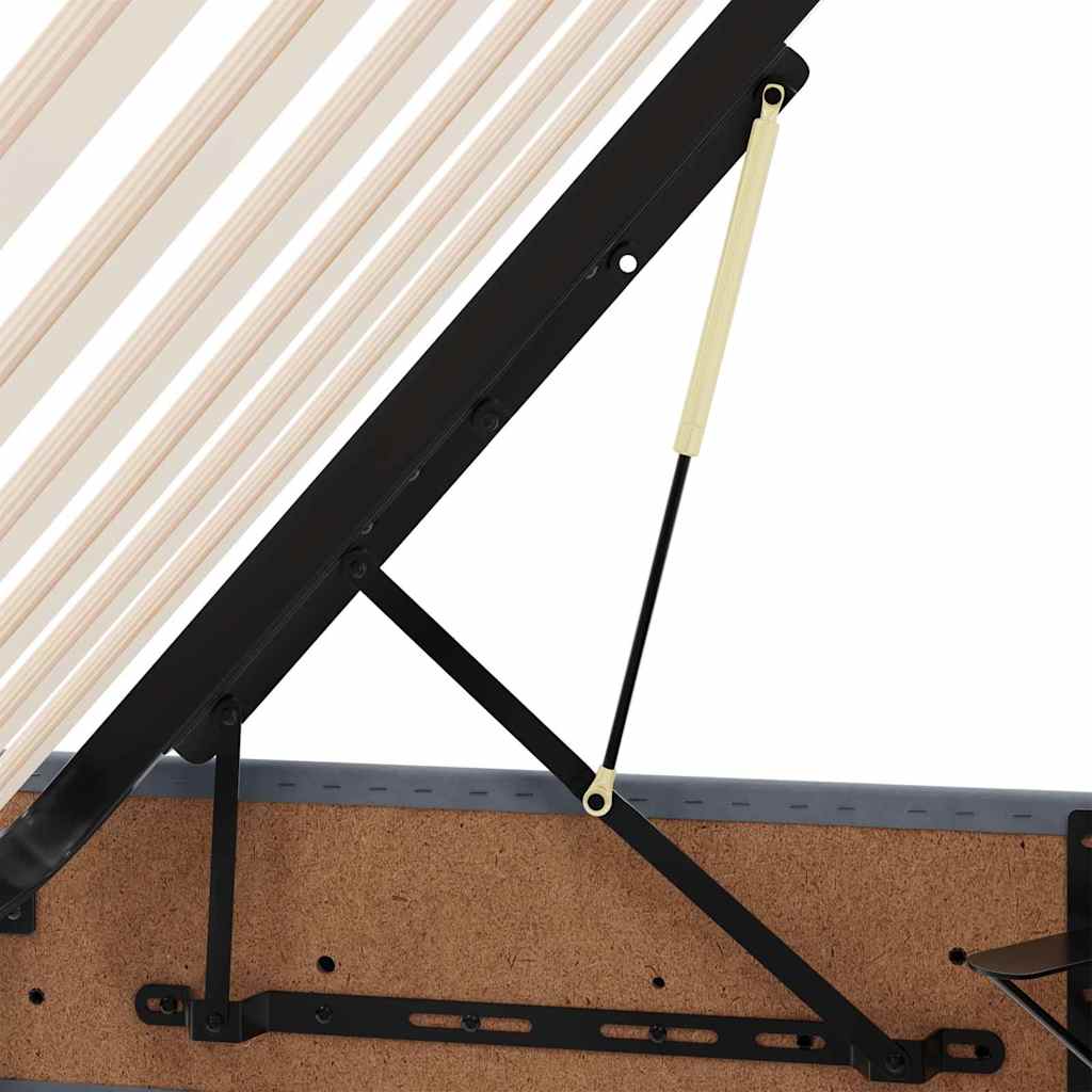 Krevet s od storage s madracem Tamno siva 200 x 200 cm Baršun