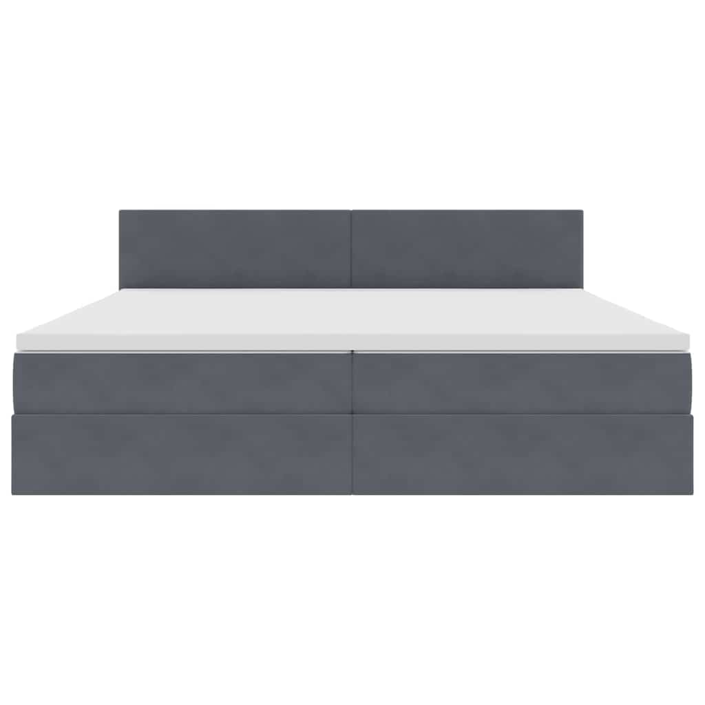 Krevet s od storage s madracem Tamno siva 200 x 200 cm Baršun