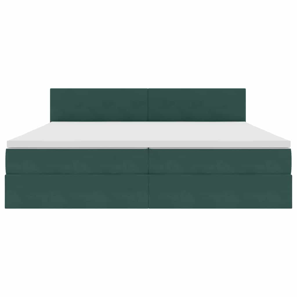 Krevet s od storage s madracem Tamnozelena 200 x 200 cm Baršun