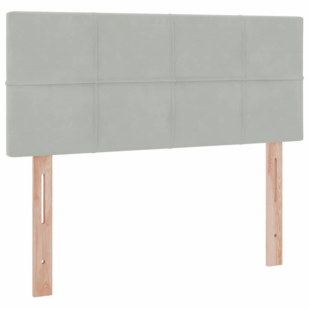 Krevet s od storage Svijetlo siva 120 x 190 cm Baršun