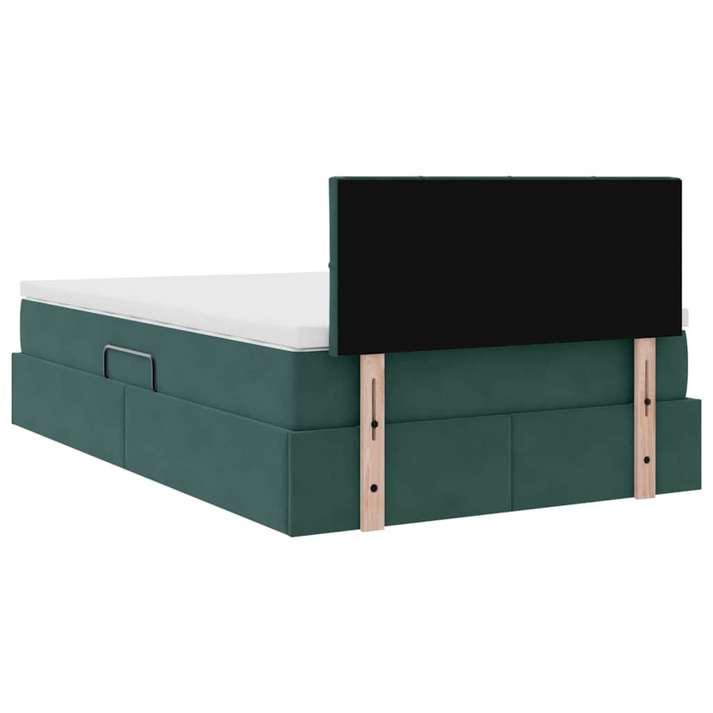 Krevet s od storage s madracem Tamnozelena 120 x 200 cm Baršun