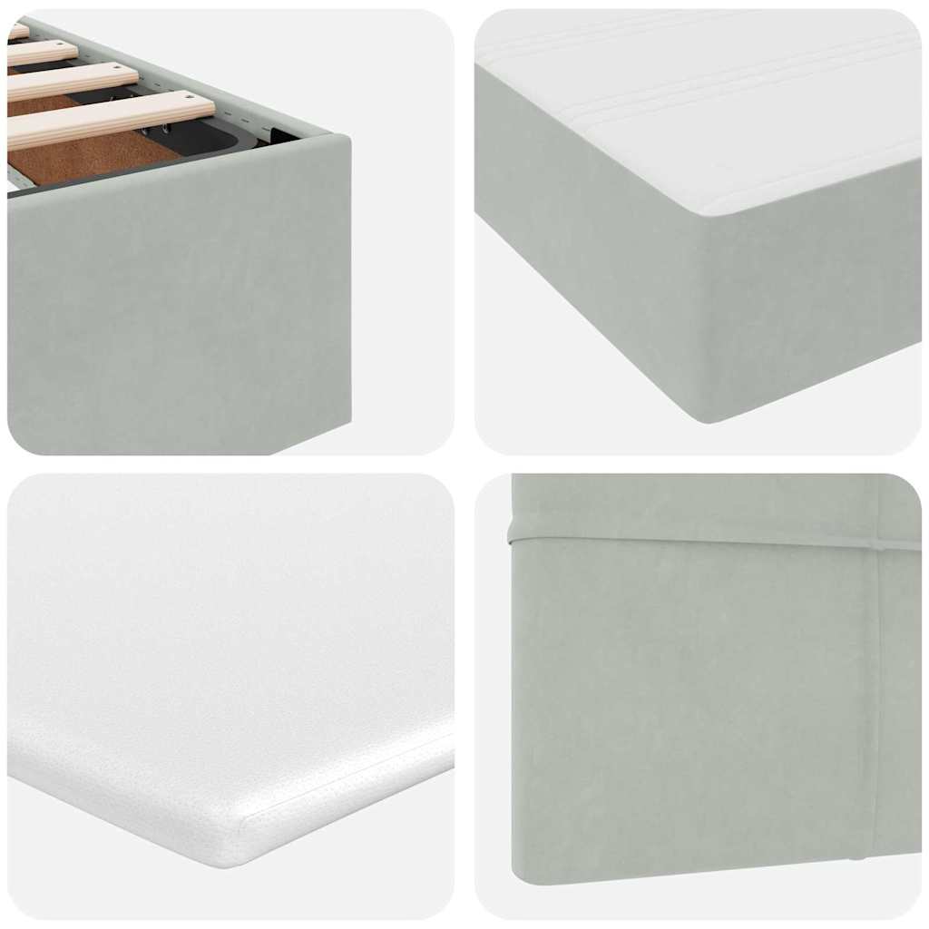 Krevet s od storage Svijetlo siva 140 x 190 cm Baršun