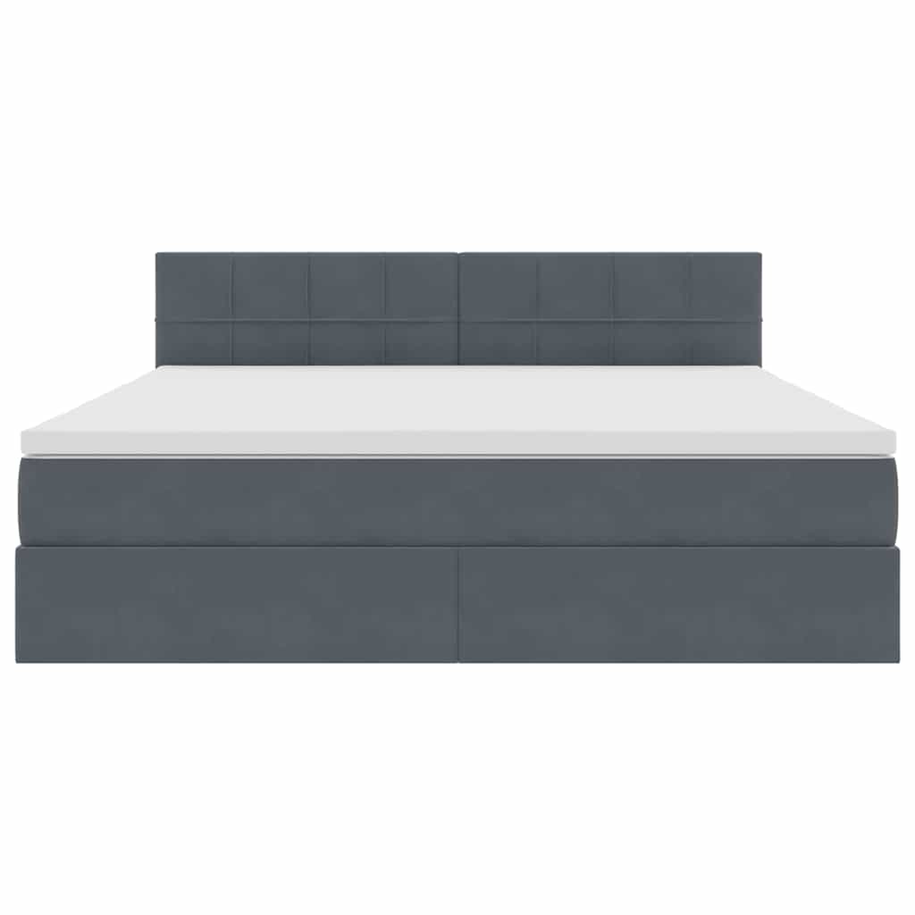 Krevet s od storage s madracem Tamno siva 160 x 200 cm Baršun
