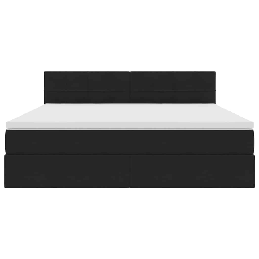 Krevet s od storage s madracem Crna 180 x 200 cm Baršun