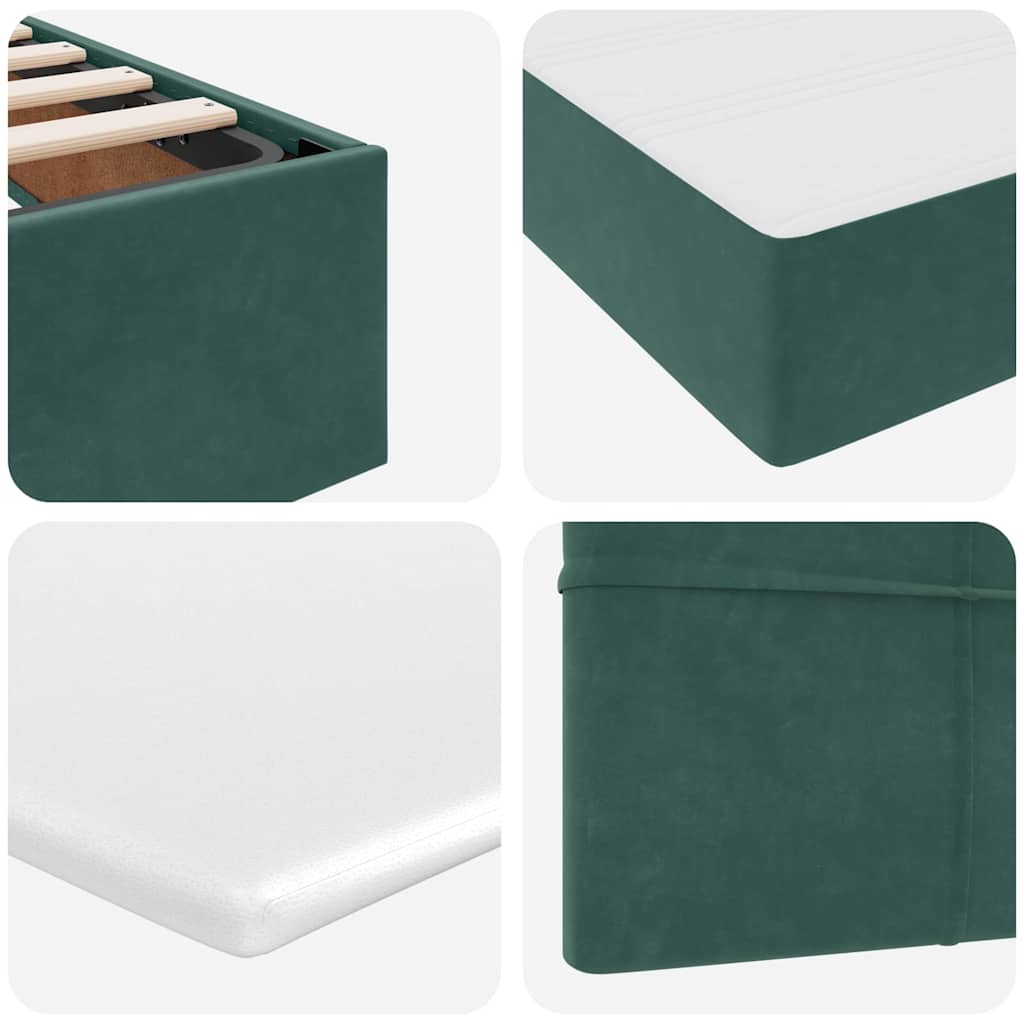 Krevet s od storage s madracem Tamnozelena 180 x 200 cm Baršun