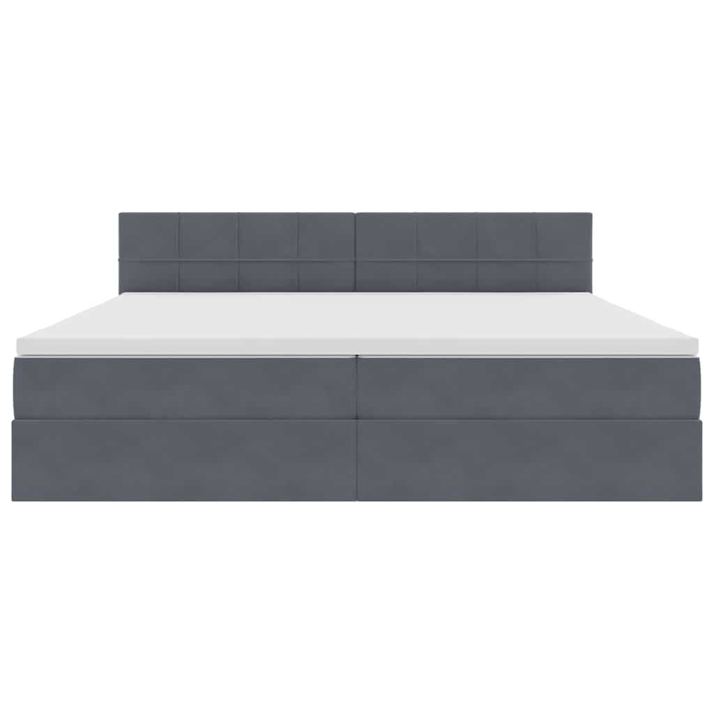 Krevet s od storage s madracem Tamno siva 200 x 200 cm Baršun