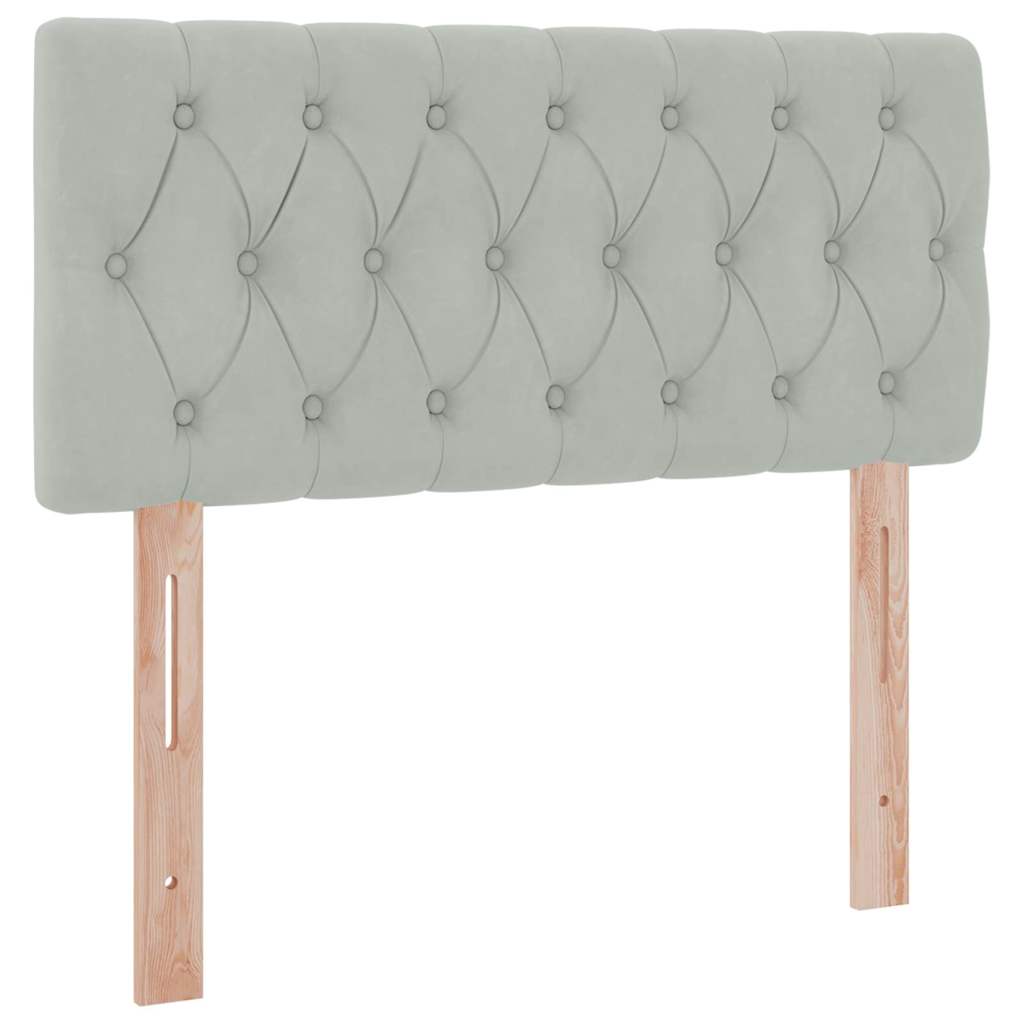 Krevet s od storage s madracem Svijetlo siva 90 x 190 cm Baršun