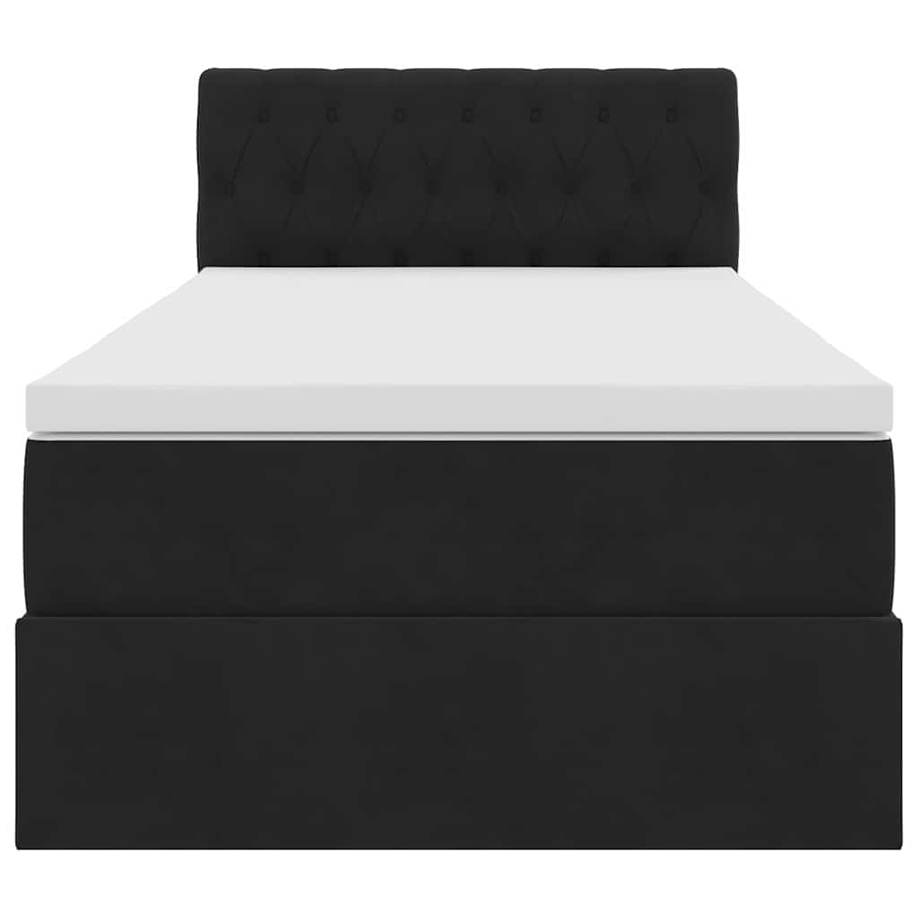 Krevet s od storage s madracem Crna 100 x 200 cm Baršun