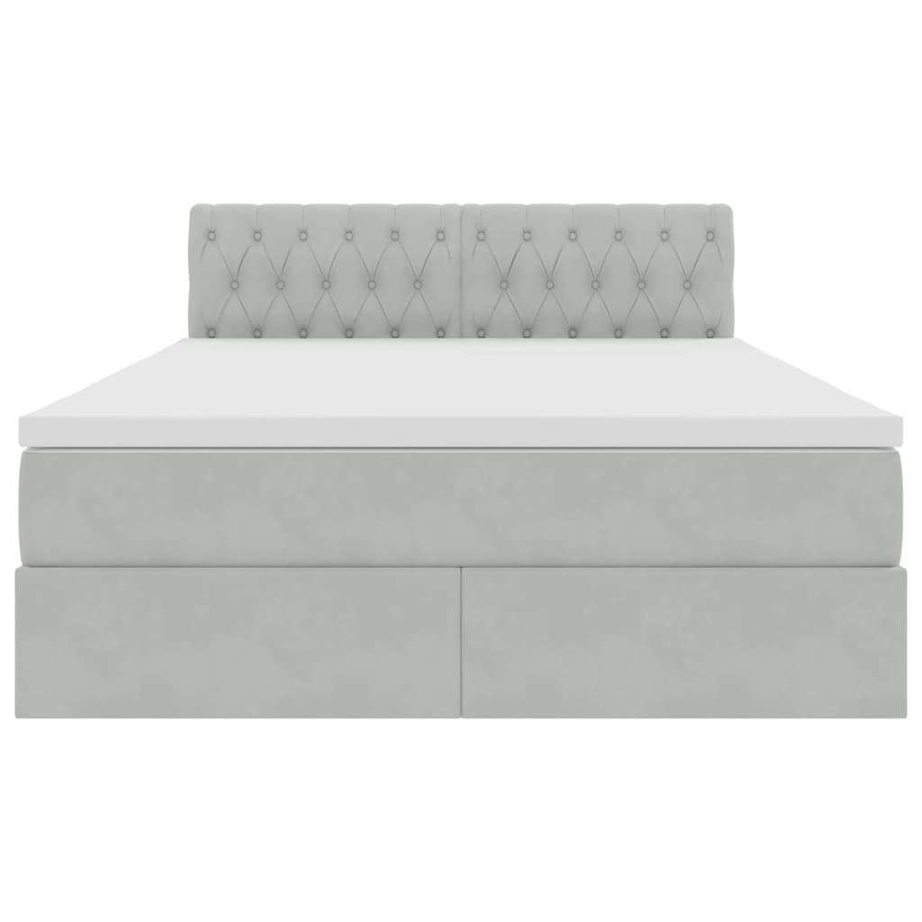 Krevet s od storage Svijetlo siva 140 x 200 cm Baršun