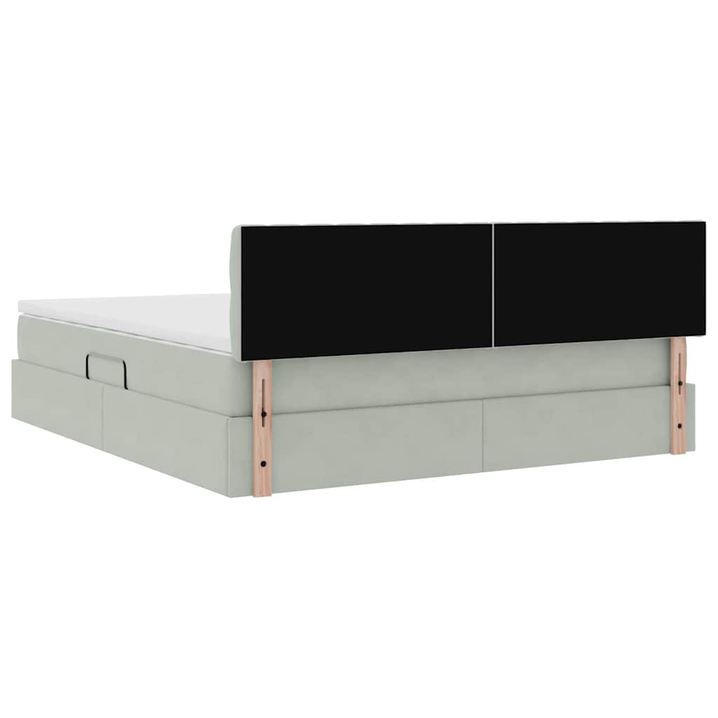 Krevet s od storage Svijetlo siva 180 x 200 cm Baršun