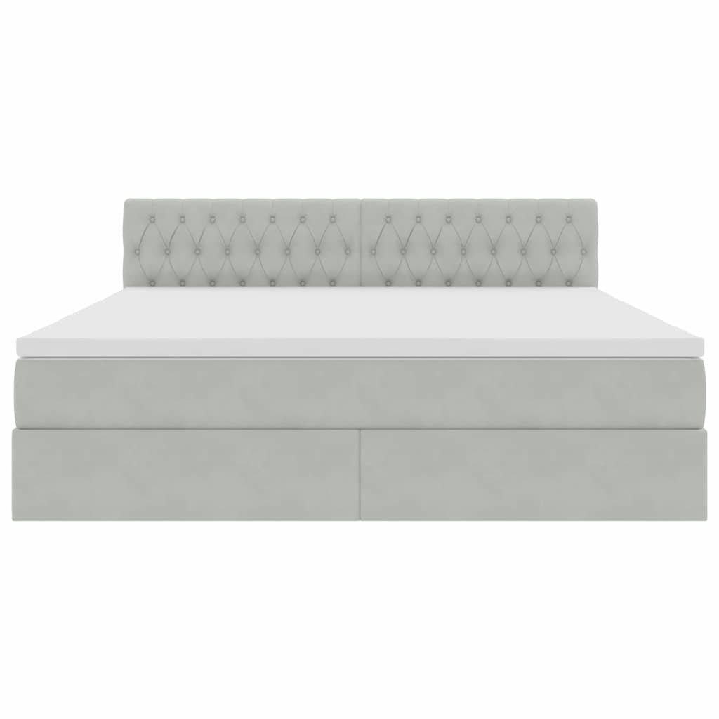 Krevet s od storage Svijetlo siva 180 x 200 cm Baršun