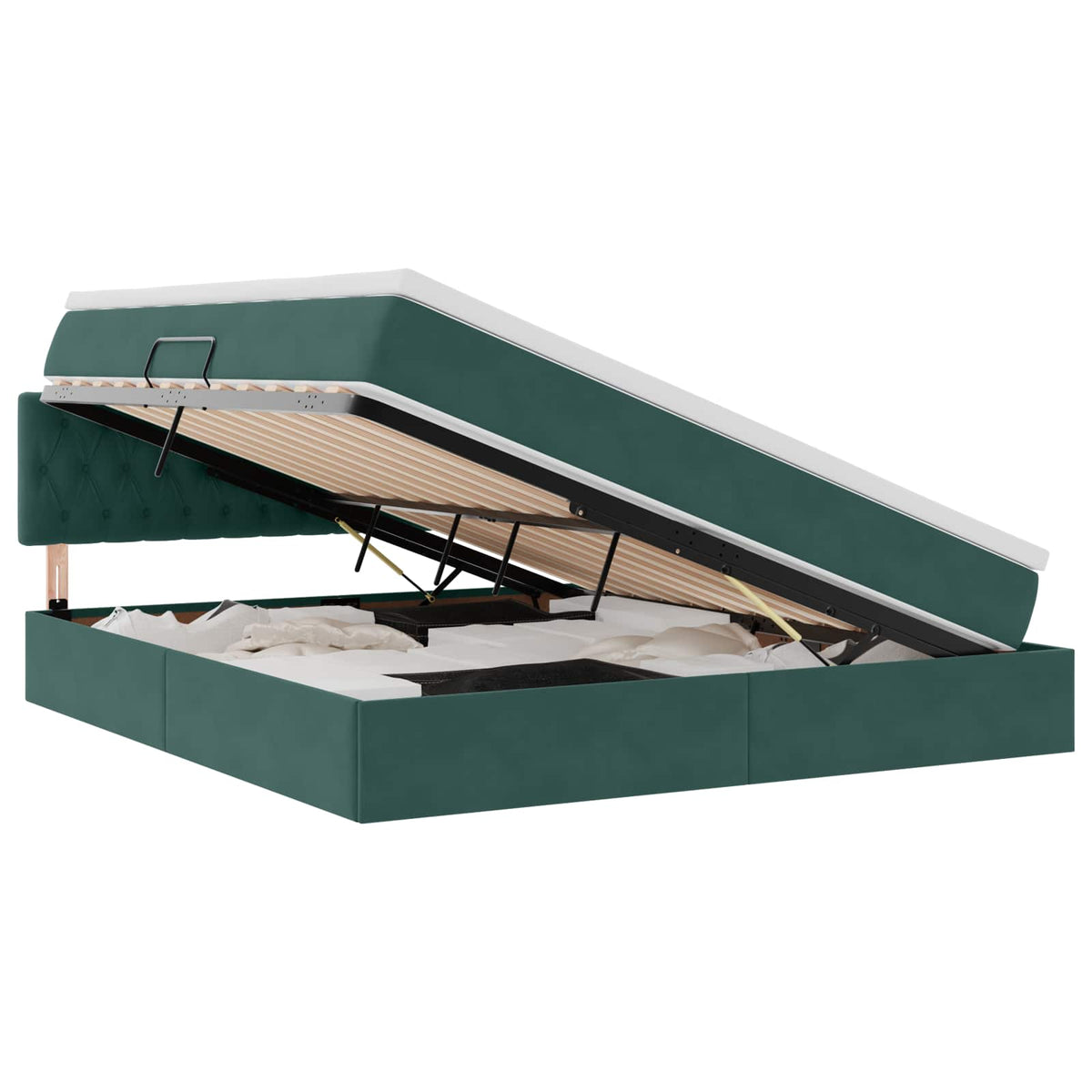Krevet s od storage Tamnozelena 180 x 200 cm Baršun