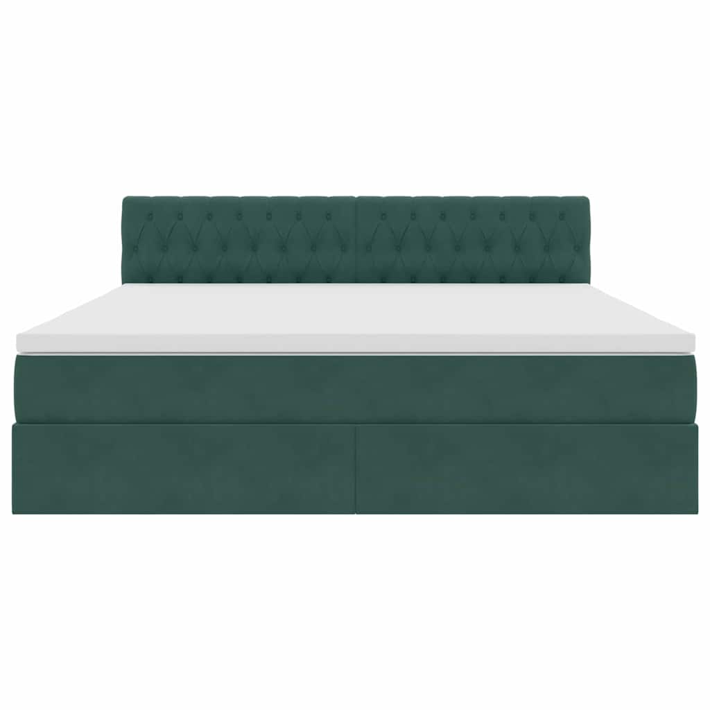 Krevet s od storage s madracem Tamnozelena 180 x 200 cm Baršun