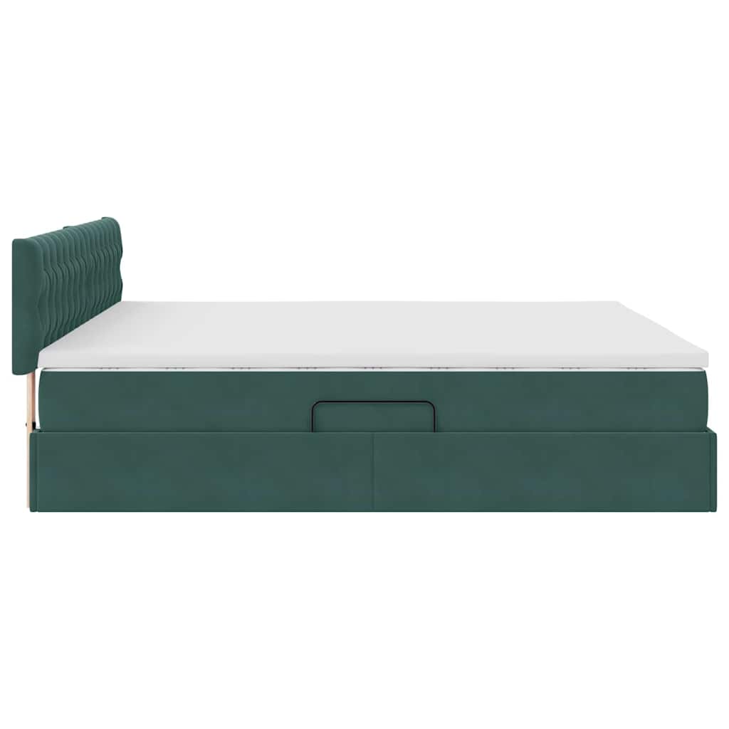 Krevet s od storage s madracem Tamnozelena 180 x 200 cm Baršun