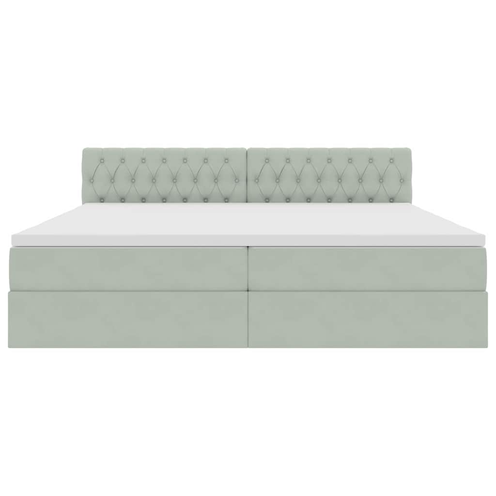 Krevet s od storage Svijetlo siva 200 x 200 cm Baršun