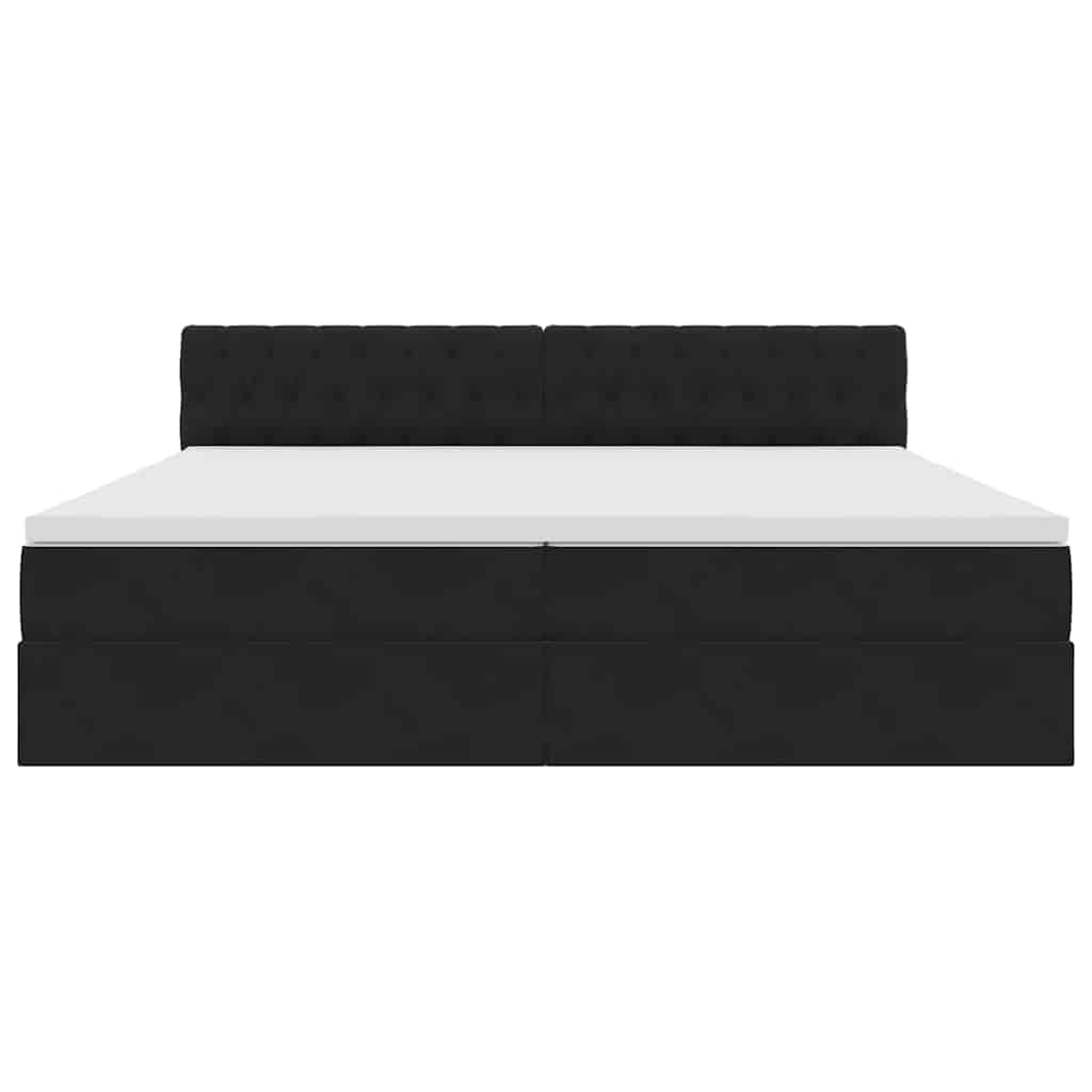 Krevet s od storage s uzglavljem Crna 200 x 200 cm Baršun