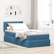 Krevet s od storage s uzglavljem Tamno plava 90 x 190 cm Baršun