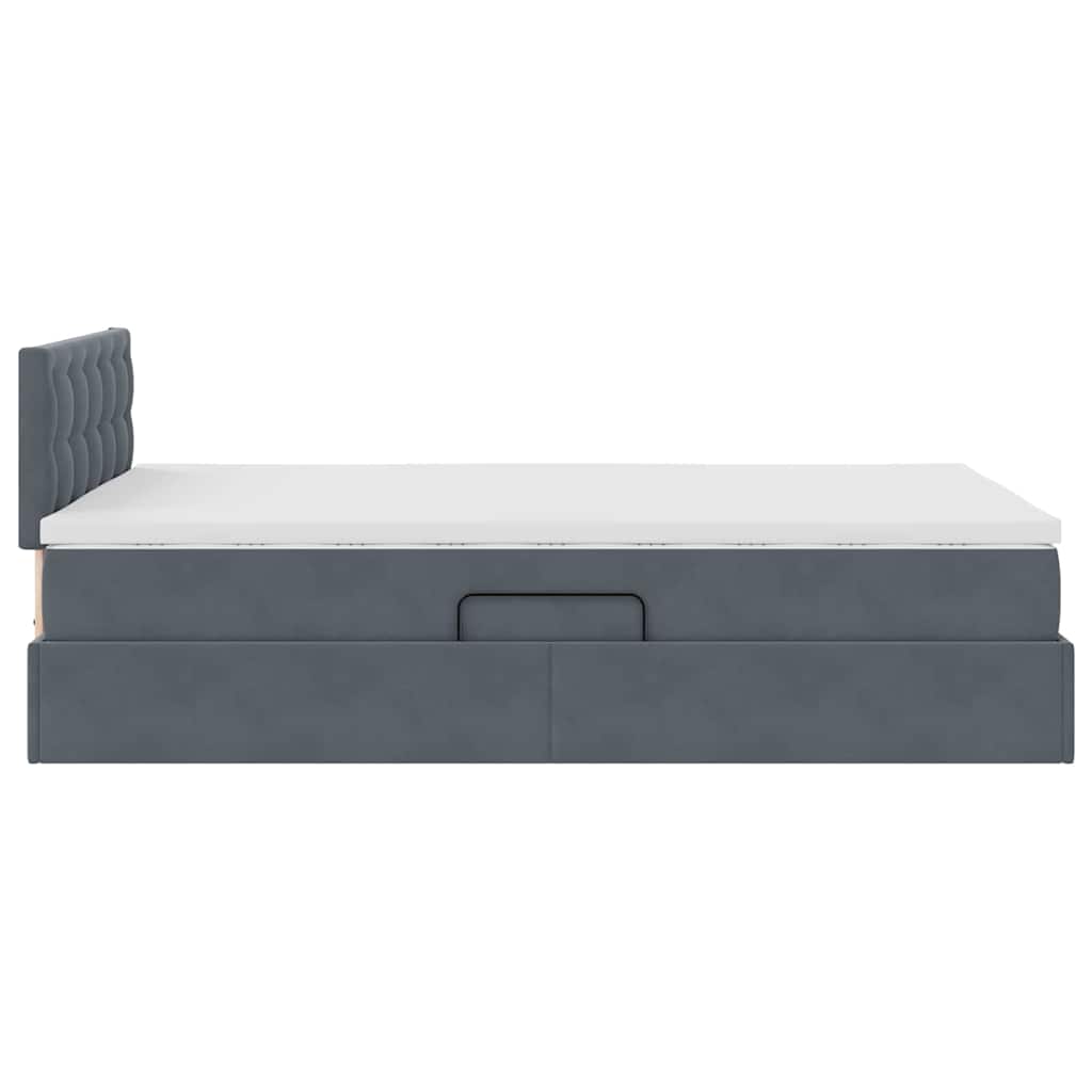 Krevet s od storage s madracem Tamno siva 120 x 190 cm Baršun