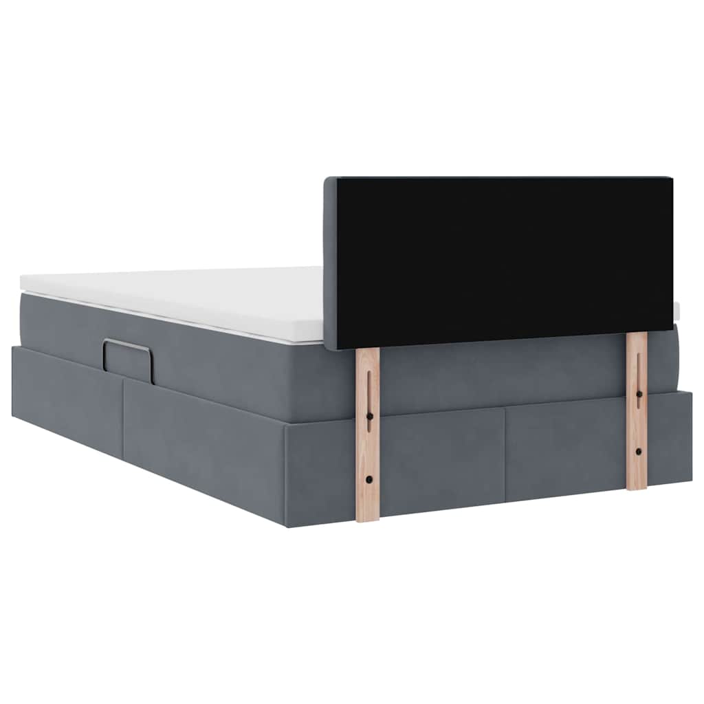 Krevet s od storage s madracem Tamno siva 120 x 200 cm Baršun