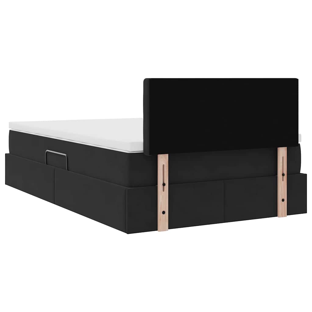 Krevet s od storage s madracem Crna 120 x 200 cm Baršun