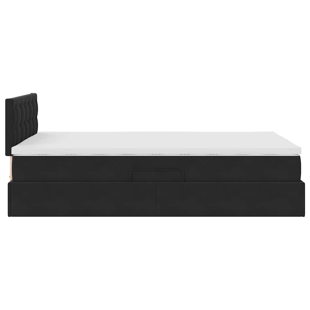 Krevet s od storage s madracem Crna 120 x 200 cm Baršun