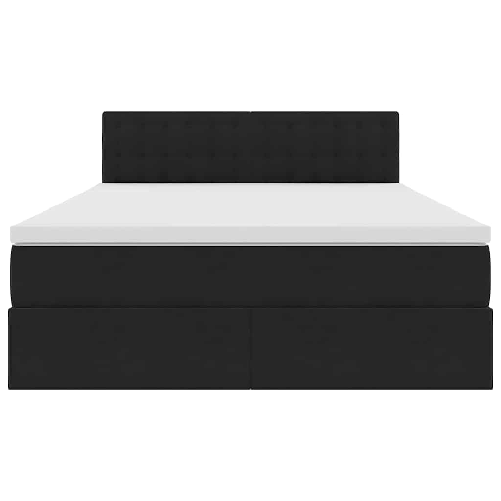 Krevet s od storage s madracem Crna 140 x 190 cm Baršun
