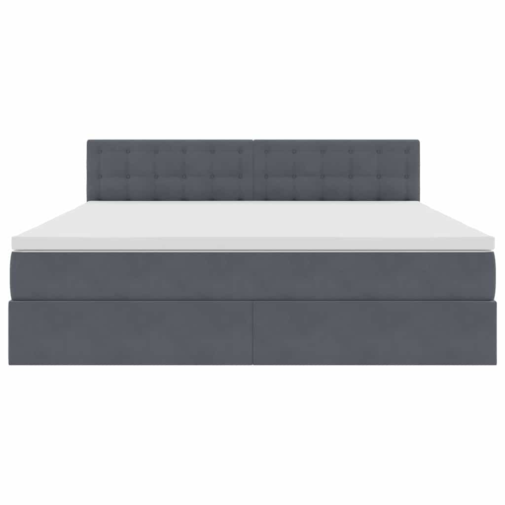 Krevet s od storage s madracem Tamno siva 160 x 200 cm Baršun