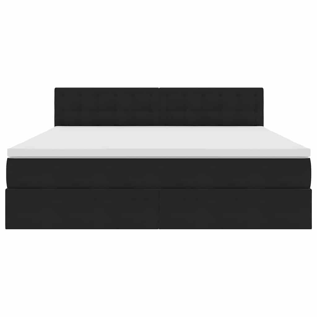 Krevet s od storage s madracem Crna 160 x 200 cm Baršun