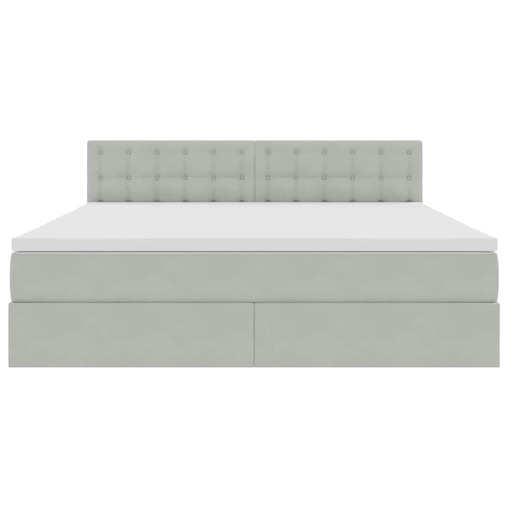 Krevet s od storage Svijetlo siva 180 x 200 cm Baršun