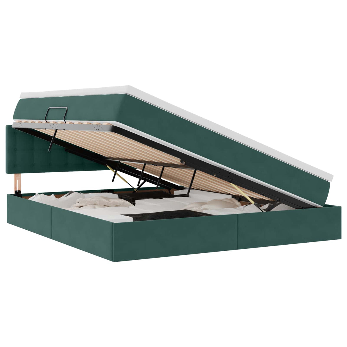 Krevet s od storage Tamnozelena 180 x 200 cm Baršun