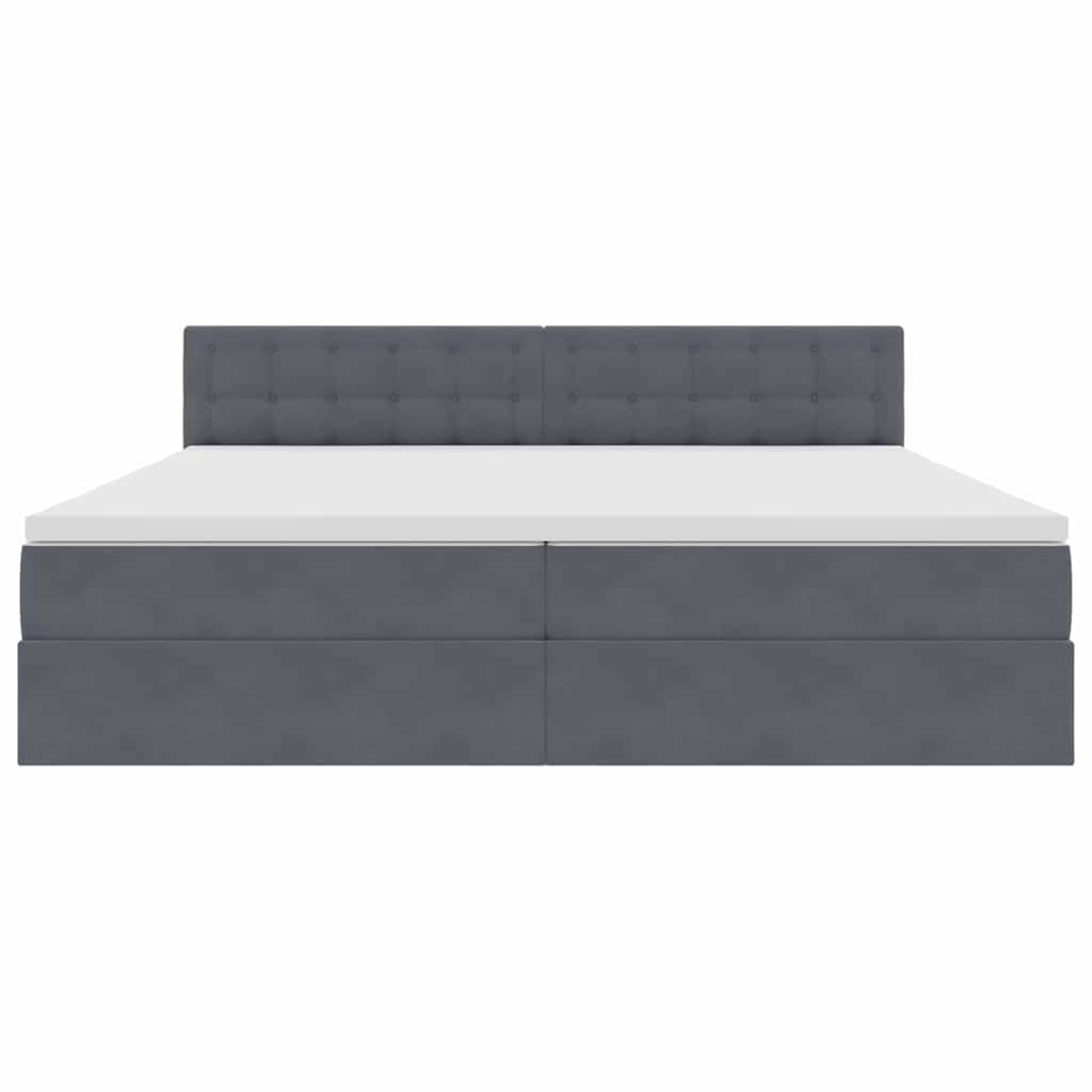 Krevet s od storage s madracem Tamno siva 200 x 200 cm Baršun