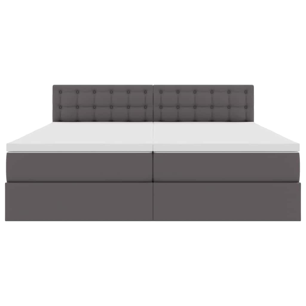 Krevet s od storage s madracem Siva 180 x 200 cm Lažna koža