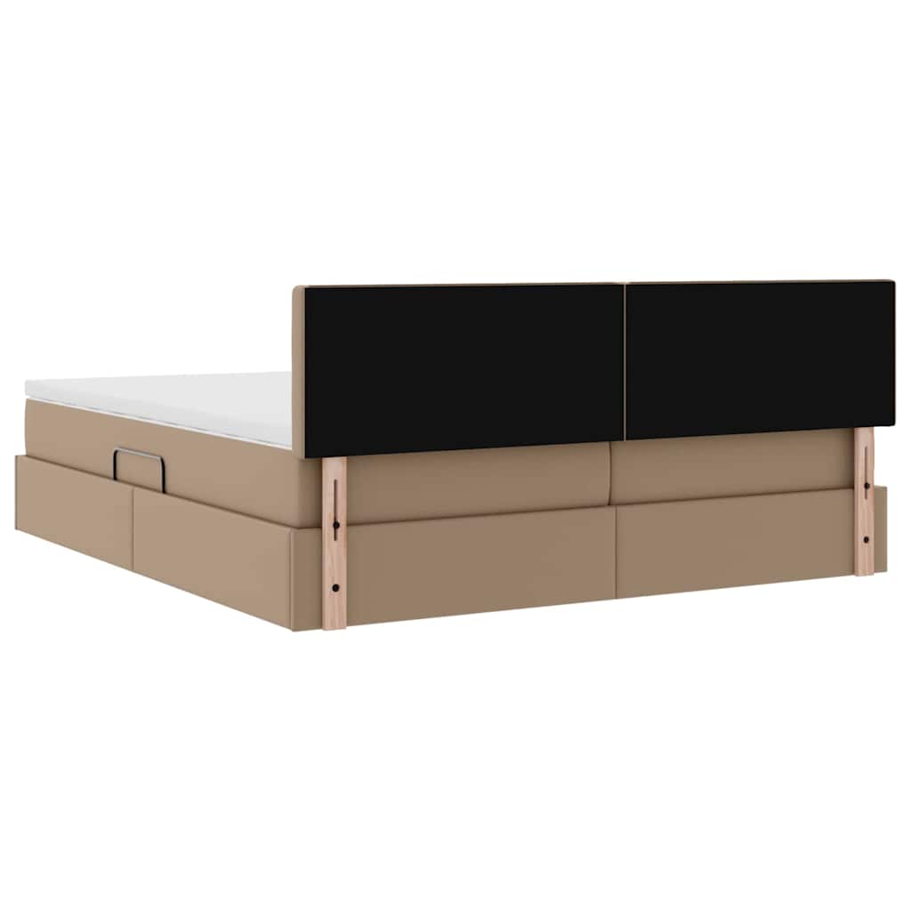 Krevet s od storage s madracem Kapućino 180 x 200 cm Lažna koža