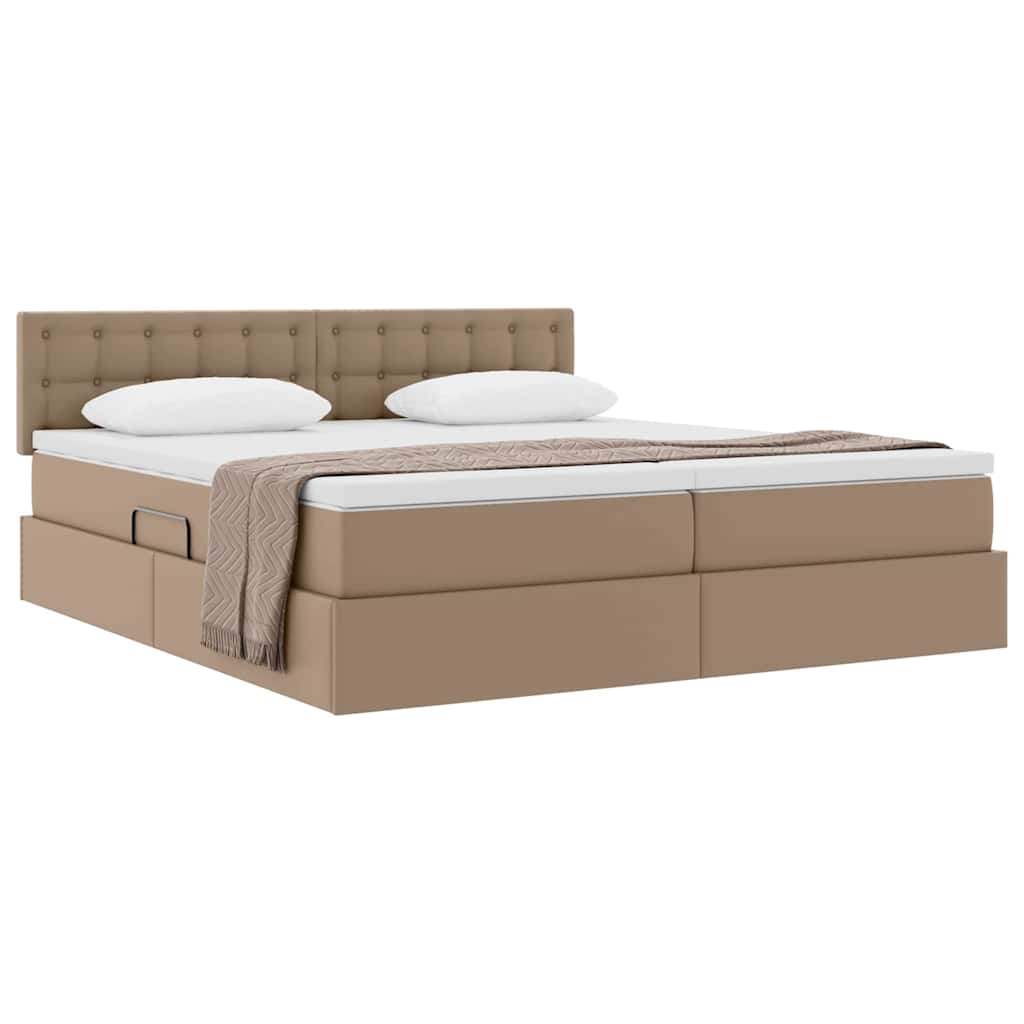 Krevet s od storage s madracem Kapućino 180 x 200 cm Lažna koža