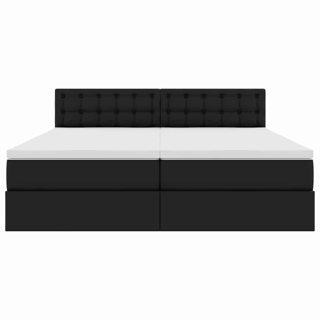 Krevet s od storage s madracem Crna 200 x 200 cm Lažna koža