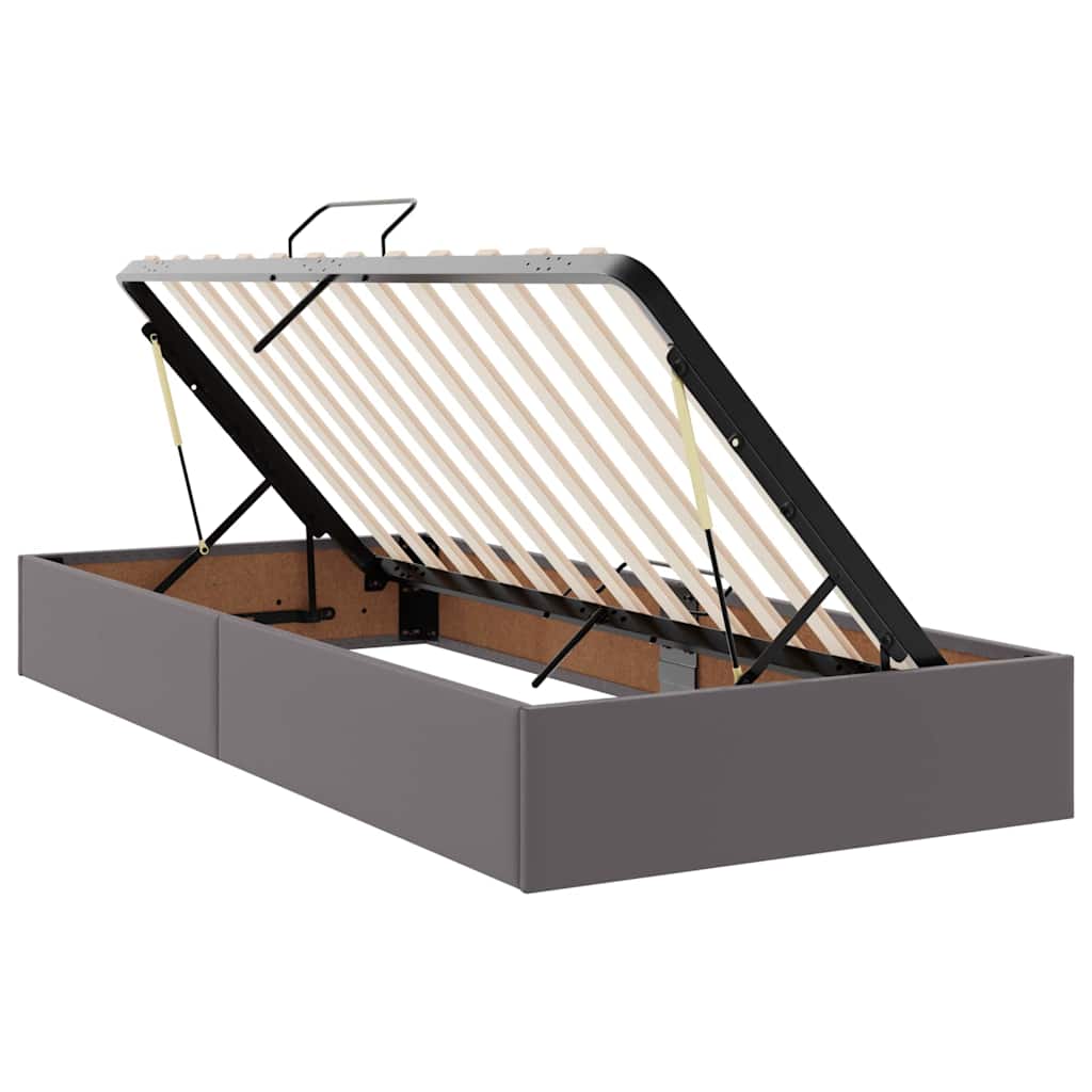 Krevet s od storage s madracem Siva 200 x 200 cm Lažna koža