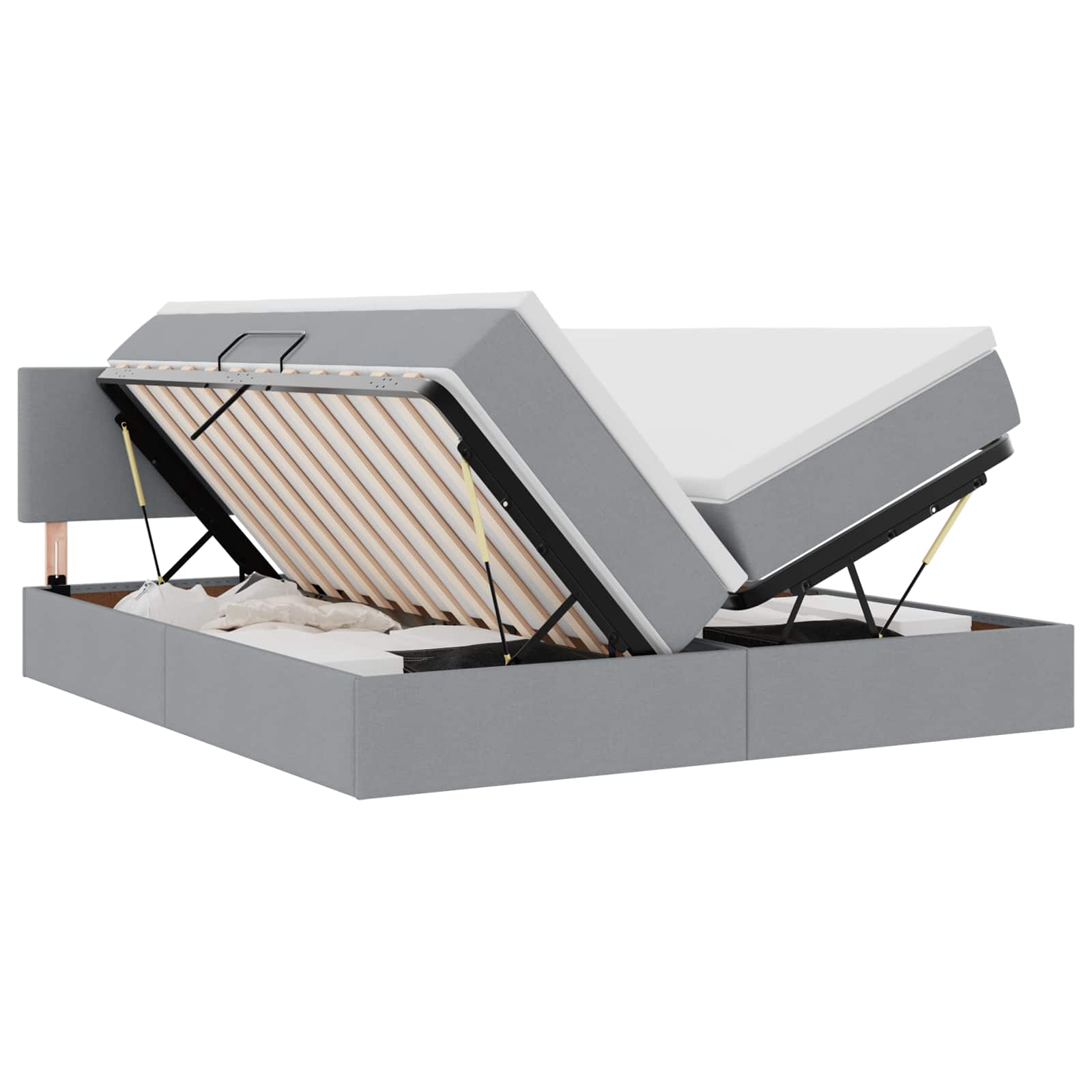 Krevet s od storage Svijetlo siva 180 x 200 cm Lažna koža