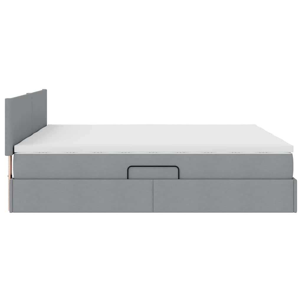 Krevet s od storage Svijetlo siva 180 x 200 cm Lažna koža