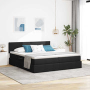 Krevet s od storage s madracem Crna 180 x 200 cm Lažna koža